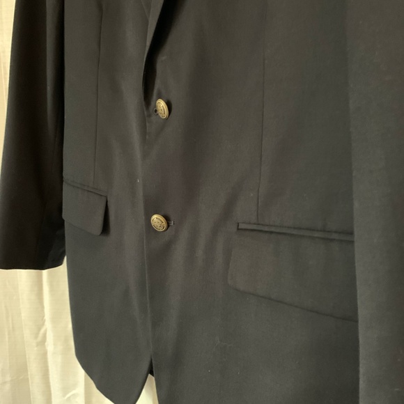 PBM Black Wool 2 Button Sport Coat Blazer, Size 42R - Picture 3 of 10